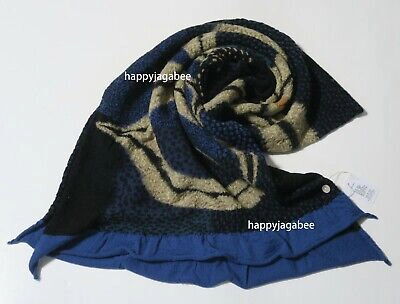 Pre-owned Kapital Capital Milling Wool Muffler " Five-ring Ainu " Scarf From Japan In Blue