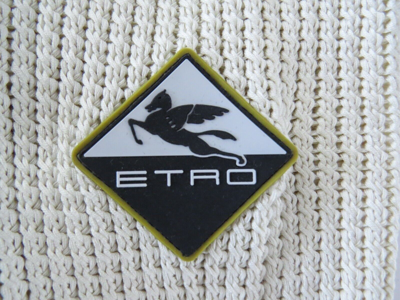 Pre-owned Etro Ivory White Cotton Cable Knit Cardigan Bomber Jacket Sweater Size M Medium