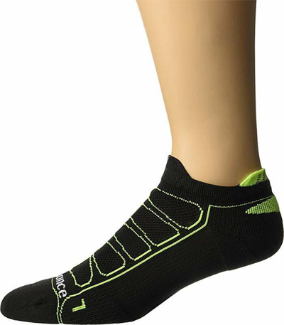 Pre-owned New Balance Wholesale 25 Or 50 Balance Running Socks Reflective Double Tab Size L Large In Black/yellow
