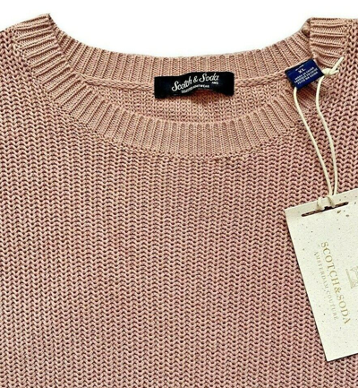 Pre-owned Scotch & Soda Sweater Rib Knit Crewneck Retro Pale Pink Wouter Peelen Size Xl