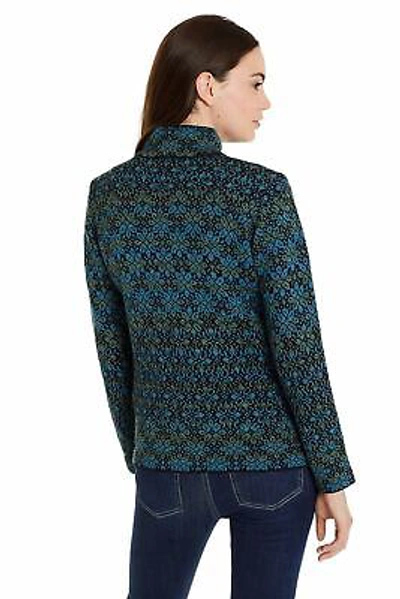 Pre-owned Invisible World Women's 100% Alpaca Wool Sweater Zip Up Cardigan Daphne In Multicolor