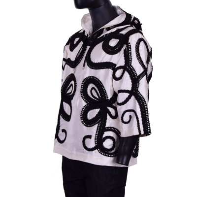 Pre-owned Dolce & Gabbana Runway Torero Silk Hoody Jacket Sweatshirt White S M 07152
