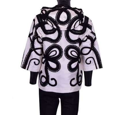 Pre-owned Dolce & Gabbana Runway Torero Silk Hoody Jacket Sweatshirt White S M 07152