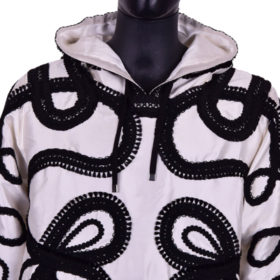 Pre-owned Dolce & Gabbana Runway Torero Silk Hoody Jacket Sweatshirt White S M 07152