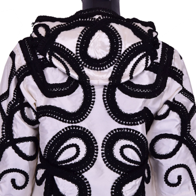 Pre-owned Dolce & Gabbana Runway Torero Silk Hoody Jacket Sweatshirt White S M 07152