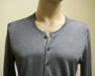 Pre-owned Gucci $695 Authentic  Buttoned Mens Silk Sweater Top L Gray 260483 1377