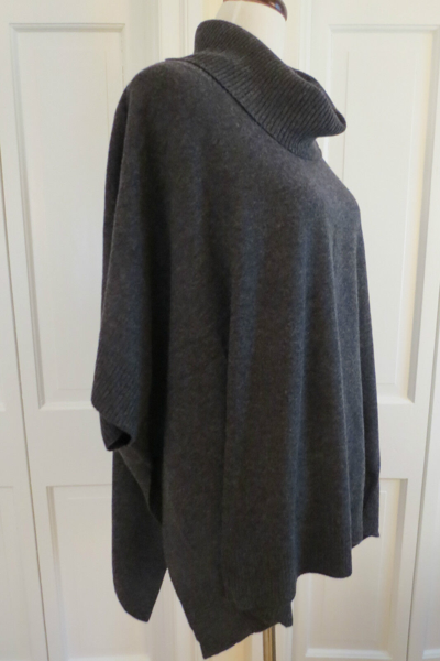 Pre-owned Magaschoni Dark Grey Cashmere Poncho – Medium/large - $498 In Gray