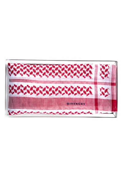 Pre-owned Ghutrah Givenchy Luxury Formal Shemagh Arabic Scarf For Men In Red & White