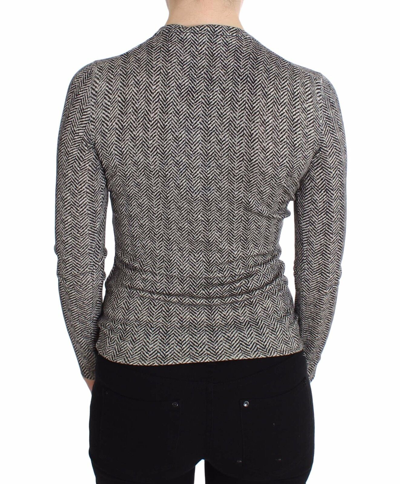 Pre-owned Dolce & Gabbana Sweater Cardigan Black White Wool Top It38/ Us4 / S Rrp $1160