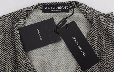 Pre-owned Dolce & Gabbana Sweater Cardigan Black White Wool Top It38/ Us4 / S Rrp $1160
