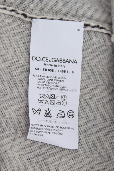 Pre-owned Dolce & Gabbana Sweater Cardigan Black White Wool Top It38/ Us4 / S Rrp $1160
