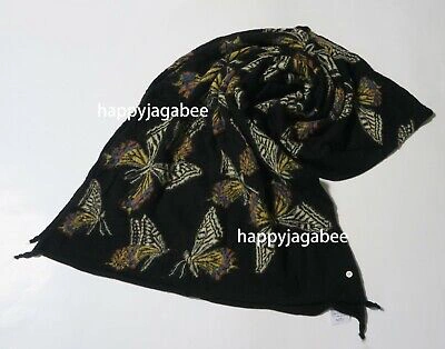 Pre-owned Kapital Capital Milling Wool Muffler " Butterfly " Scarf 3colors From Japan In Black