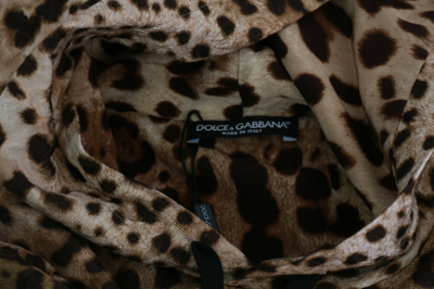 Pre-owned Dolce & Gabbana Sweater Hooded Studded Ayers Leopard It42 / Us8 / M Rrp $2800 In Brown