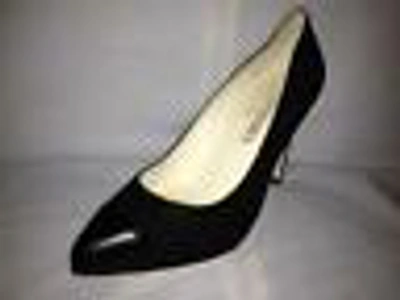 Pre-owned Chanel 13c Black Suede Leather Pointed Cap Toe Platform Pumps Heels Shoes $795