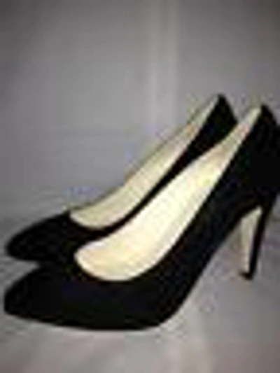 Pre-owned Chanel 13c Black Suede Leather Pointed Cap Toe Platform Pumps Heels Shoes $795