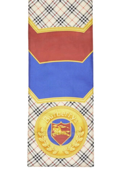 Pre-owned Burberry London Unisex Multi-color Silk Quilted Scarf In Multicolor