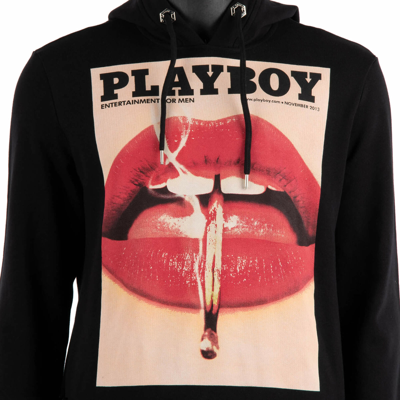 Pre-owned Philipp Plein X Playboy Sweatshirt Hoody Hoodie W. Lips Cover Print Black 08362