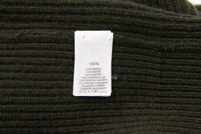 Pre-owned Brunello Cucinelli $3675  100% Cashmere Rib Color-block Caped Cardigan M A181 In Olive Green + Charcoal Gray