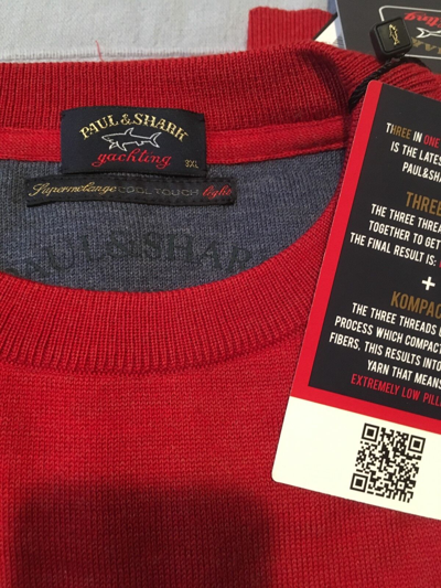 Pre-owned Paul & Shark 100% Wool Crew Neck Pullover 2xl And 3xl In Red