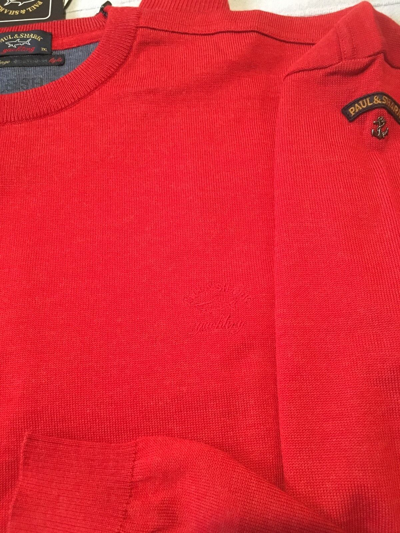 Pre-owned Paul & Shark 100% Wool Crew Neck Pullover 2xl And 3xl In Red
