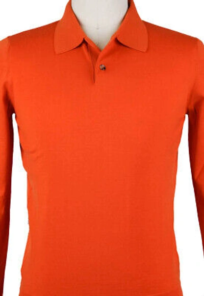 Pre-owned Svevo Parma $650  Orange Wool Sweater - Polo - Medium/50 - (1330spe09x59)