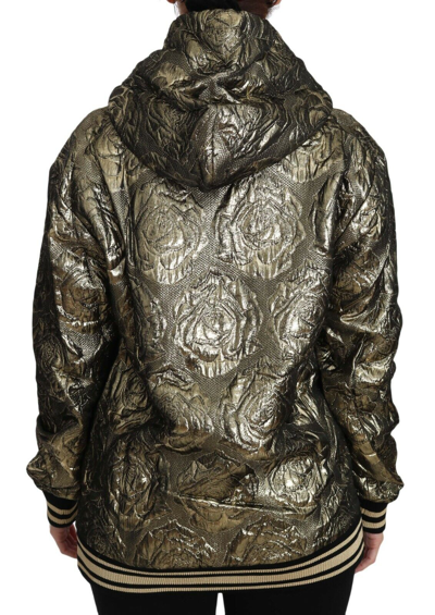 Pre-owned Dolce & Gabbana The Queen Hoodie Sweatshirt Jaquard Gold Top It38/4/xs $2000