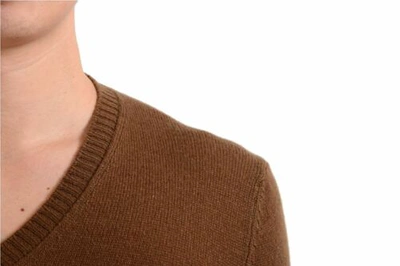 PRADA Pre-owned Men's 100% Cashmere Brown V-neck Sweater Size Xs S M L