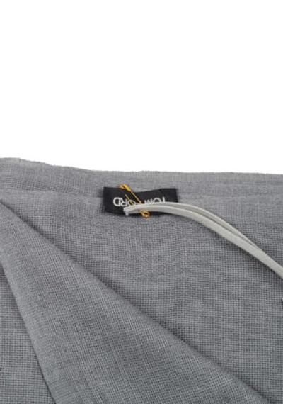 Pre-owned Tom Ford Gray Cashmere Cotton Signature Scarf 75" / 24"