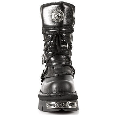 Pre-owned New Rock Rock Boots Unisex Style 373 S4 Black
