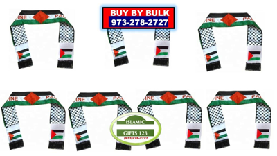 Pre-owned Islamic Gifts 123  973-278-2727 Usa Palestine Flag Scarf Keffiyeh 100 Aqsa-gaza-jerusalem Ramadan Gift Dome Of Rock In Multicolor
