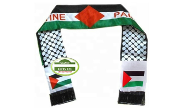 Pre-owned Islamic Gifts 123  973-278-2727 Usa Palestine Flag Scarf Keffiyeh 100 Aqsa-gaza-jerusalem Ramadan Gift Dome Of Rock In Multicolor