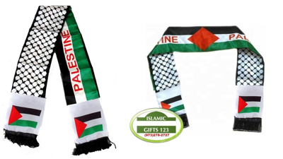 Pre-owned Islamic Gifts 123  973-278-2727 Usa Palestine Flag Scarf Keffiyeh 100 Aqsa-gaza-jerusalem Ramadan Gift Dome Of Rock In Multicolor
