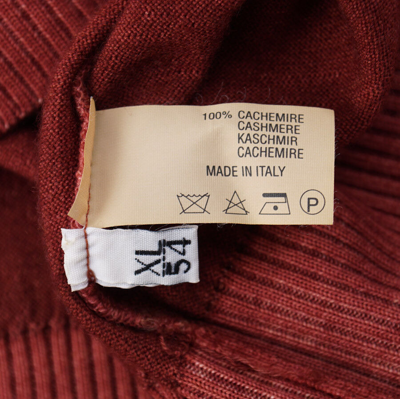 Pre-owned Kiton $2195  Brick Red 100% Cashmere Crewneck Sweater L Slim-fit