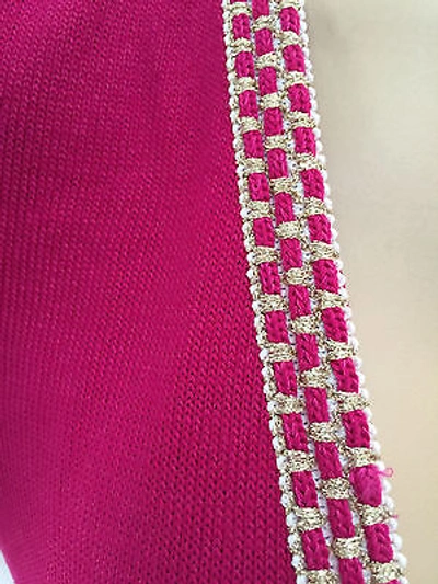 Pre-owned St. John's Bay St John Knit Sz S Fuscia Pink Cosmo Cardigan Sweater Santana Knit Wool In Pink Cosmo Fuscia