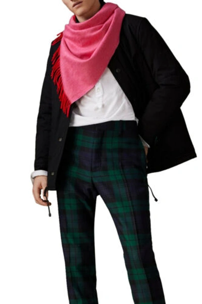 Pre-owned Burberry London Unisex Pink 100% Cashmere Scarf Shawl