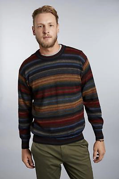 Pre-owned Invisible World Men's Chiminea Pullover Alpaca Fleece Sweater By  In Multicolor
