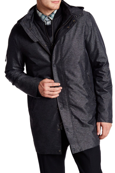 Pre-owned Vince Men's Melange Twill 3-in-1 Jacket & Vest - $645 Msrp - Size Medium - Hot