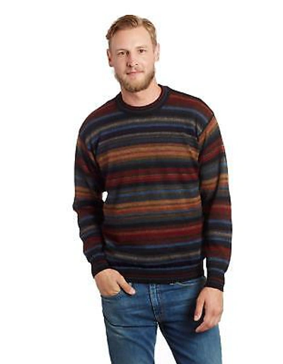 Pre-owned Invisible World Men's Chiminea Pullover Alpaca Fleece Sweater By  In Multicolor
