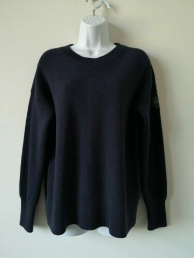 Pre-owned Canada Goose Auth  Black Label Navy Blue Aleza Merino Sweater Ladies Medium