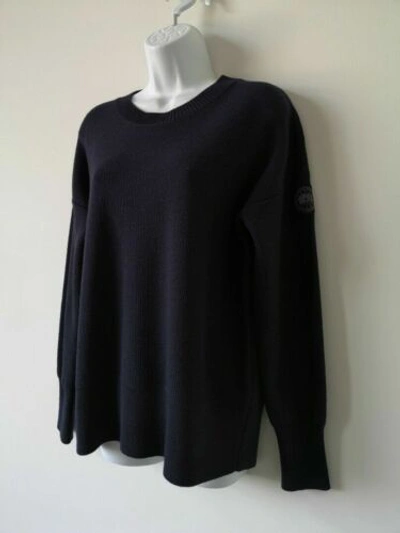 Pre-owned Canada Goose Auth  Black Label Navy Blue Aleza Merino Sweater Ladies Medium