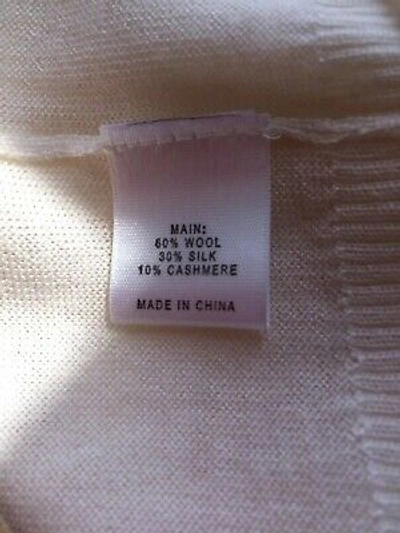 Pre-owned St. John's Bay St John Knit Size S Womens Sweater White Sequins