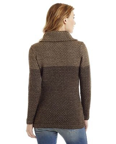 Pre-owned Invisible World Women's 100% Alpaca Nuru Cowl Neck Pullover Sweater In Multicolor