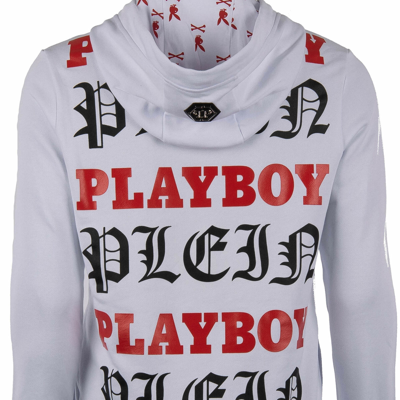 Pre-owned Philipp Plein Playboy Vinyl Cover Printed Sweatshirt Hoody Hoodie White 08374