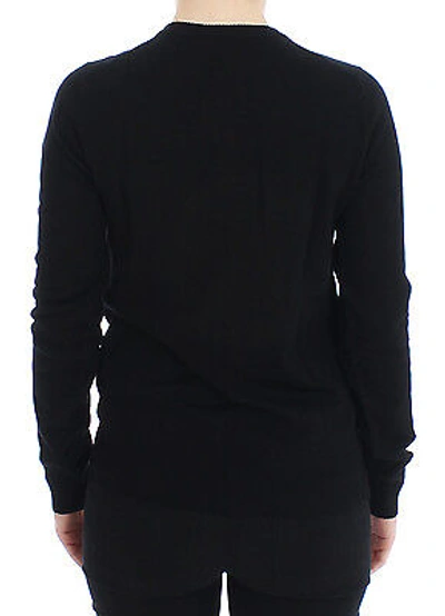 Pre-owned Dolce & Gabbana Sweater Top Black Wool Button Cardigan It46/ Us12 /xl Rrp $860