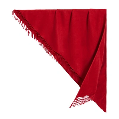 Pre-owned Burberry London Unisex Bright Red 100% Cashmere Scarf Shawl