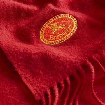 Pre-owned Burberry London Unisex Bright Red 100% Cashmere Scarf Shawl