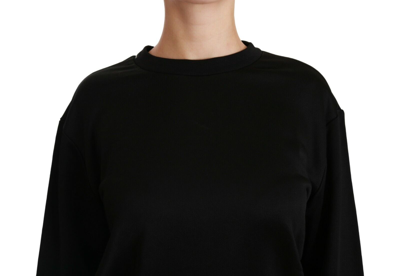 Pre-owned Dolce & Gabbana Sweater Black Cotton Crewneck Pullover It42 / Us8 / M Rrp $960