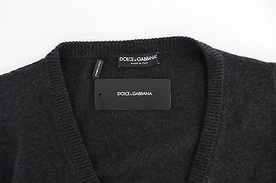 Pre-owned Dolce & Gabbana Gray Cashmere Sweater Pullover Wrap S. It40 / Us6 / S Rrp $1000
