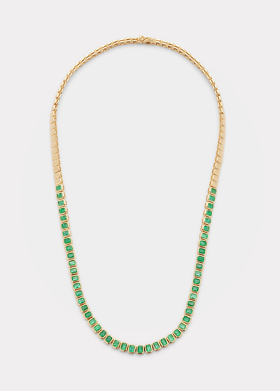 Shop Anita Ko Emerald-cut Emerald Choker Necklace In 18k Gold In Yg