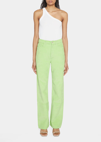 Shop Wandler Rose High Rise Straight Corduroy Pants In Rib Flash